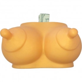 DIABLO PICANTE HUCHA FORMA DE TETAS TONO DORADO