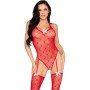 LEG AVENUE 89360 BODY CON LIGUERO Y ESPALDA ABIERTA ROJO TALLA uNICA