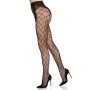 LEG AVENUE 1966 MEDIAS DE RED CON PANTY SIN ENTREPIERNA NEGRO TALLA uNICA