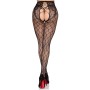 LEG AVENUE 1966 MEDIAS DE RED CON PANTY SIN ENTREPIERNA NEGRO TALLA uNICA