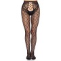 LEG AVENUE 1966 MEDIAS DE RED CON PANTY SIN ENTREPIERNA NEGRO TALLA uNICA