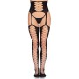 LEG AVENUE 1968 MEDIAS DE LIGUERO CON ENCAJE NEGRO TALLA uNICA