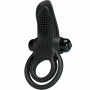 PRETTY LOVE DOBLE ANILLO VIBRADOR ESTIMULADOR CLiTORIS 10 VIBRACIONES NEGRO
