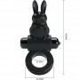 PRETTY LOVE EXCITING RING ANILLO VIBRADOR RABBIT 10 VIBRACIONES NEGRO
