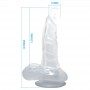 BAILE DILDO REALiSTICO CON VENTOSA Y TESTiCULOS 167 CM TRANSPARENTE