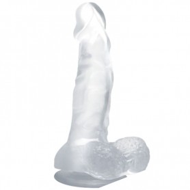 BAILE DILDO REALiSTICO CON VENTOSA Y TESTiCULOS 167 CM TRANSPARENTE