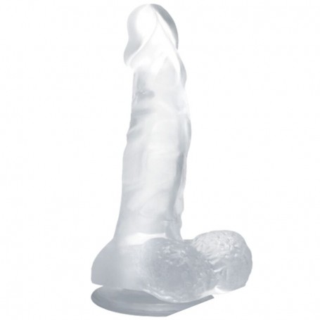 BAILE DILDO REALiSTICO CON VENTOSA Y TESTiCULOS 167 CM TRANSPARENTE
