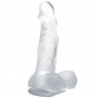 BAILE DILDO REALiSTICO CON VENTOSA Y TESTiCULOS 167 CM TRANSPARENTE