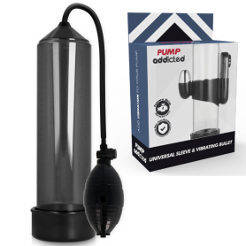 PUMP ADDICTED BOMBA ERECCIoN RX3 NEGRO CON VIBRADOR