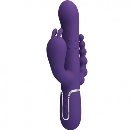 PRETTY LOVE CAMMY TRIPLE VIBRADOR MULTIFUNCIoN 4 EN 1 MORADO