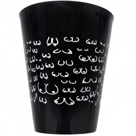 DIABLO PICANTE VASO NEGRO 500 ML CON TETAS BLANCAS