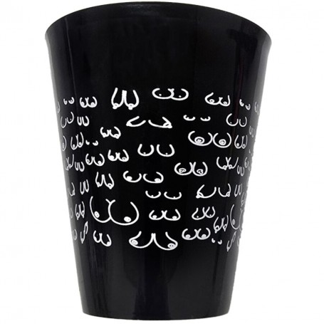 DIABLO PICANTE VASO NEGRO 500 ML CON TETAS BLANCAS