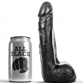 ALL BLACK DILDO REALiSTICO NEGRO SUAVE 20 CM