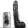 ALL BLACK DILDO REALiSTICO NEGRO SUAVE 20 CM