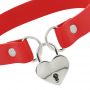 COQUETTE CHIC DESIRE COLLAR CUERO VEGANO ROJO ACCESORIO CORAZoN CON LLAVE