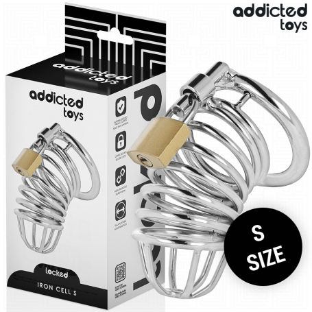 ADDICTED TOYS LOCKED IRON CELL JAULA PARA PENE DE METAL 4 CM TALLA S