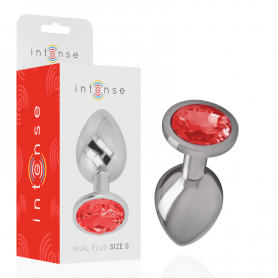 INTENSE PLUG ANAL METAL ALUMINIO CON CRISTAL ROJO TALLA S
