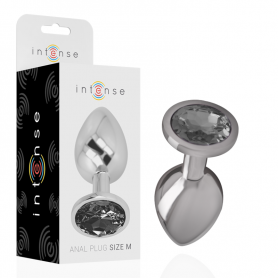 INTENSE PLUG ANAL METAL ALUMINIO CON CRISTAL NEGRO TALLA M