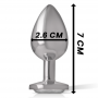 INTENSE PLUG ANAL METAL ALUMINIO CON CRISTAL PLATA TALLA S