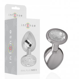 INTENSE PLUG ANAL METAL ALUMINIO CON CRISTAL PLATA TALLA S