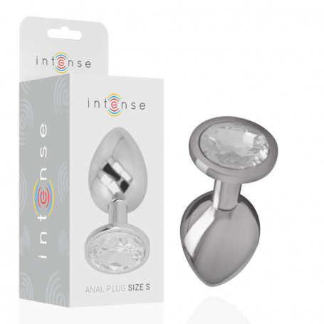INTENSE PLUG ANAL METAL ALUMINIO CON CRISTAL PLATA TALLA S