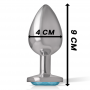 INTENSE PLUG ANAL METAL ALUMINIO CON CRISTAL AZUL TALLA L