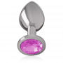INTENSE PLUG ANAL METAL ALUMINIO CON CRISTAL ROSA TALLA S