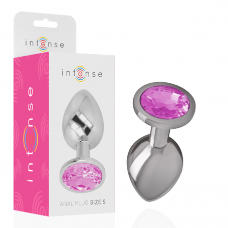 INTENSE PLUG ANAL METAL ALUMINIO CON CRISTAL ROSA TALLA S