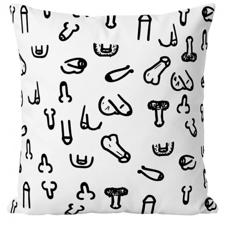 DIABLO PICANTE COJiN 30 X 30 PENES BLANCO