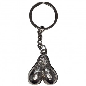 DIABLO PICANTE LLAVERO METAL HUEVOS PLATA