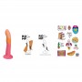 ROMP DIZI DILDO SILICONA CON VENTOSA TRICOLOR 18 CM
