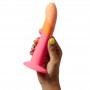 ROMP DIZI DILDO SILICONA CON VENTOSA TRICOLOR 18 CM