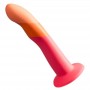 ROMP DIZI DILDO SILICONA CON VENTOSA TRICOLOR 18 CM