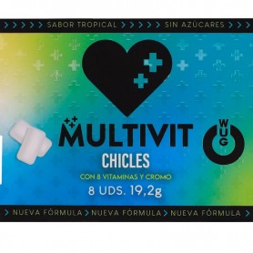 WUG multivit El chicle funcional multivitaminico sabor tropical BLISTER 8 UDS