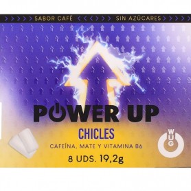 WUG power up El chicle funcional con cafeina y mate sabor cafe BLISTER 8 UDS