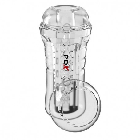 PDX ELITE MASTURBADOR TRANSPARENTE VIEWTUBE PLUS SEE THRU EZ GRIP 21 CM