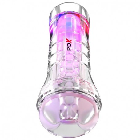 PDX ELITE MASTURBADOR TRANSPARENTE VIEWTUBE XXL LED STROKER 273 CM