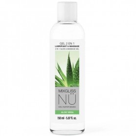 MIXGLISS GEL NU 2 EN 1 LUBRICANTE BASE AGUA Y MASAJE NURU ALOE VERA 150 ML