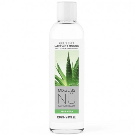 MIXGLISS GEL NU 2 EN 1 LUBRICANTE BASE AGUA Y MASAJE NURU ALOE VERA 150 ML