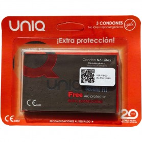 UNIQ SECURE FIT PRESERVATIVOS SIN LaTEX 3 UNIDADES