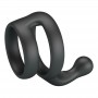 CRAZY BULL YANCY ANILLO DOBLE PARA PENE Y TESTiCULOS SILICONA NEGRO
