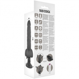 BASECOCK VIBRADOR REALiSTICO ARTICULABLE CONTROL REMOTO NEGRO 21 CM O 5 CM
