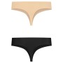 BYE BRA PACK 2 TANGAS INVISIBLES BEIGE Y NEGRO TALLA XL