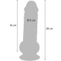 GET REAL PENE REALiSTICO DELUXE CON TESTiCULOS EXTRA GRUESO 20 CM