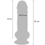 GET REAL PENE REALiSTICO DELUXE CON TESTiCULOS EXTRA GRUESO 23 CM