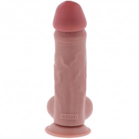 GET REAL PENE REALiSTICO DELUXE CON TESTiCULOS EXTRA GRUESO 23 CM