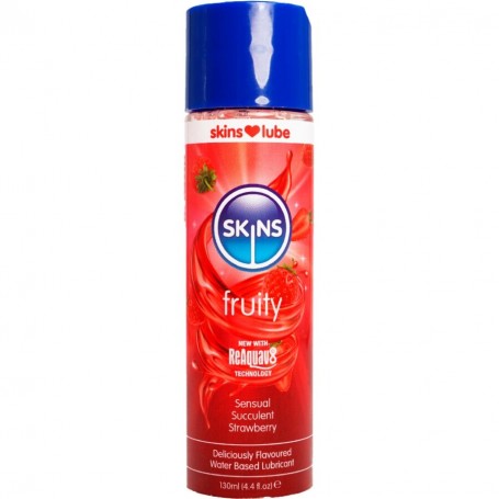 SKINS FRUITY LUBRICANTE BASE DE AGUA FRESA 130 ML