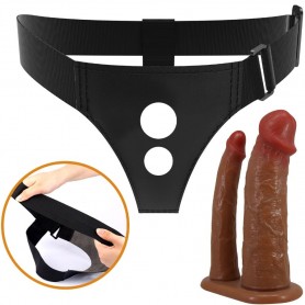 PRETTY LOVE KEAVEN HARNESS BRIEFS UNIVERSAL COMFORTABLE DOBLE DILDO